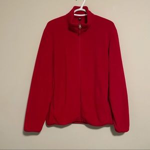 Uniqlo Red Fleece Zip Up